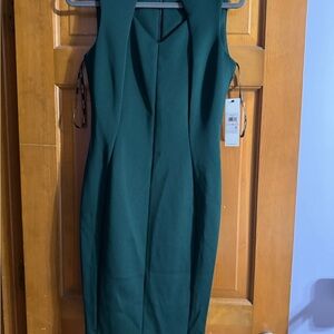 Calvin Klein Blue Sheath Midi Dress V-neck Sleeveless